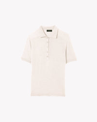 RECO90Polo Manches Courtes 5 Boutons - Naturel