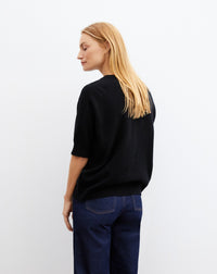 RECO90Maxi Ras De Cou Manches Courtes Contemporain - Noir