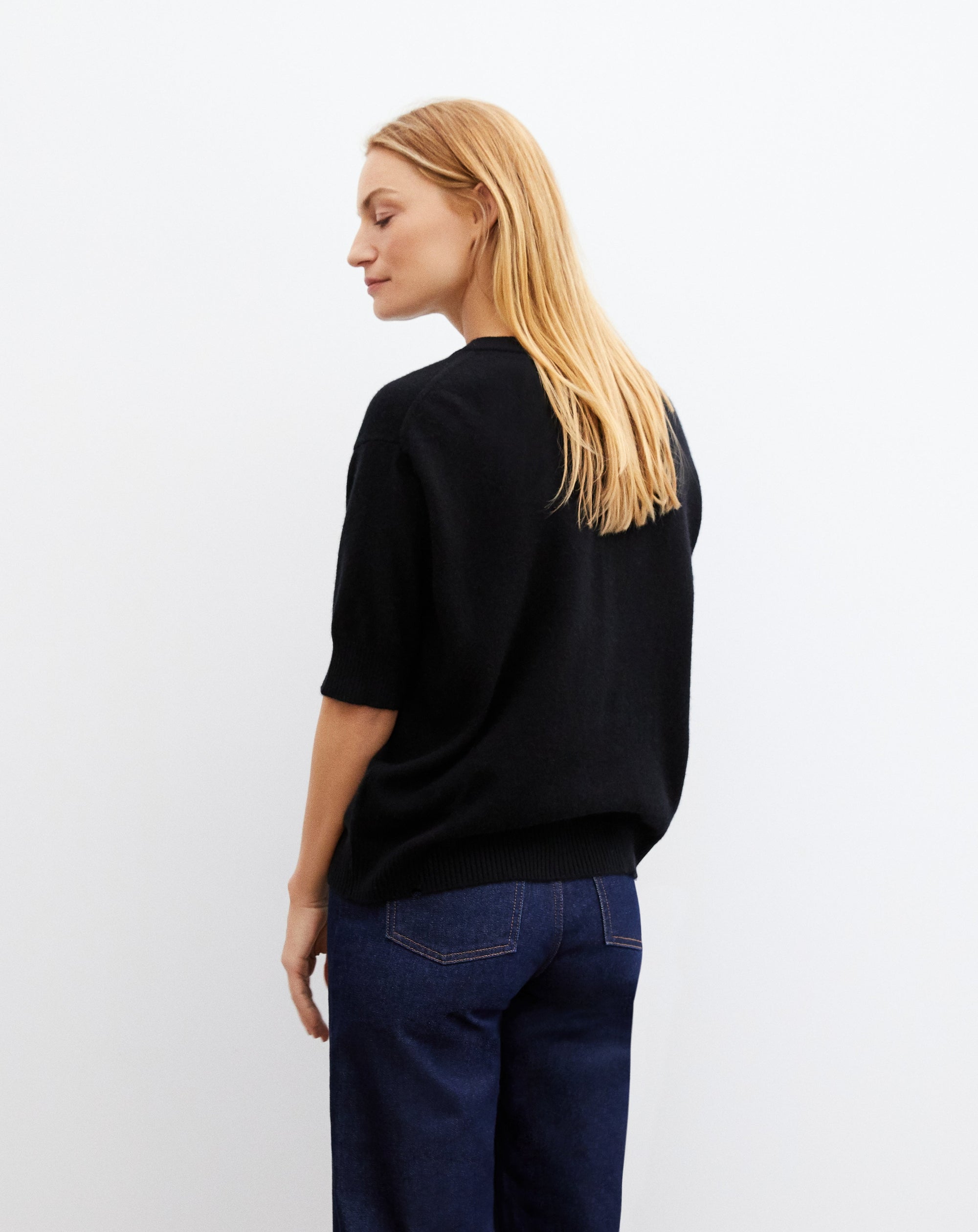RECO90Maxi Ras De Cou Manches Courtes Contemporain - Noir