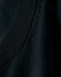 Maxi pull col rond à manches courtes en cachemire -  Noir