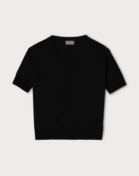 RECO90Maxi Pull V Manches Courtes Contemporain - Noir