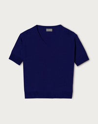 RECO90Maxi Pull V Manches Courtes Contemporain - Marine