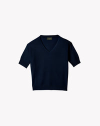 RECO90Maxi Pull V Manches Courtes Contemporain - Marine