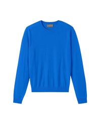 Pull col rond ultrafin en cachemire -  Cobalt