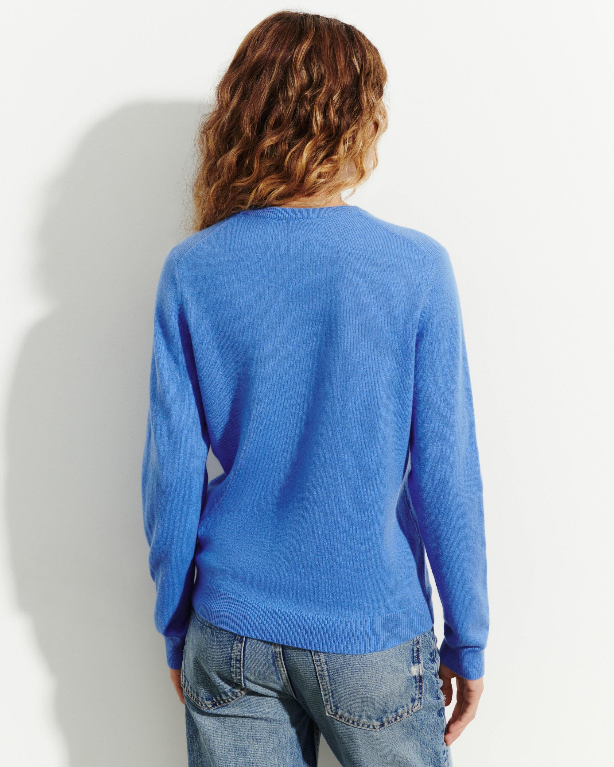 RECO100Pull Col Rond Ultrafin - Bleu Kinetic