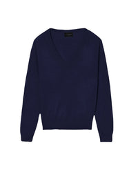 Ultra-fine V-neck cashmere jumper - Navy