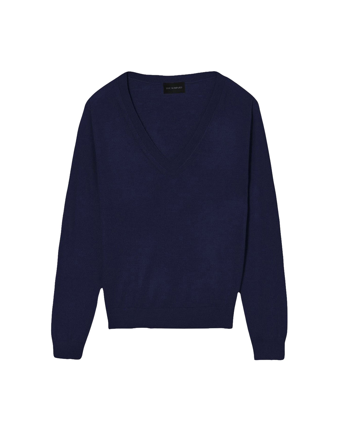 Ultra-fine V-neck cashmere jumper - Navy