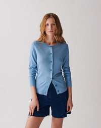 RECO125Cardigan Ultrafin - Bleu Glaz
