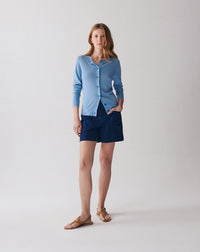RECO125Cardigan Ultrafin - Bleu Glaz