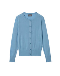 Gilet ultrafin en cachemire -  Bleu Glaz