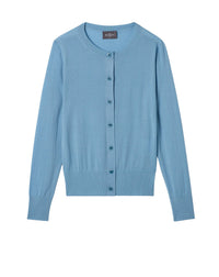 RECO125Cardigan Ultrafin - Bleu Glaz