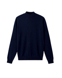 High-neck cashmere jumper - Navy
