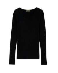 RECO120Pull V Ultrafin Sans Couture - Noir