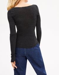 RECO120Pull V Ultrafin Sans Couture - Loup