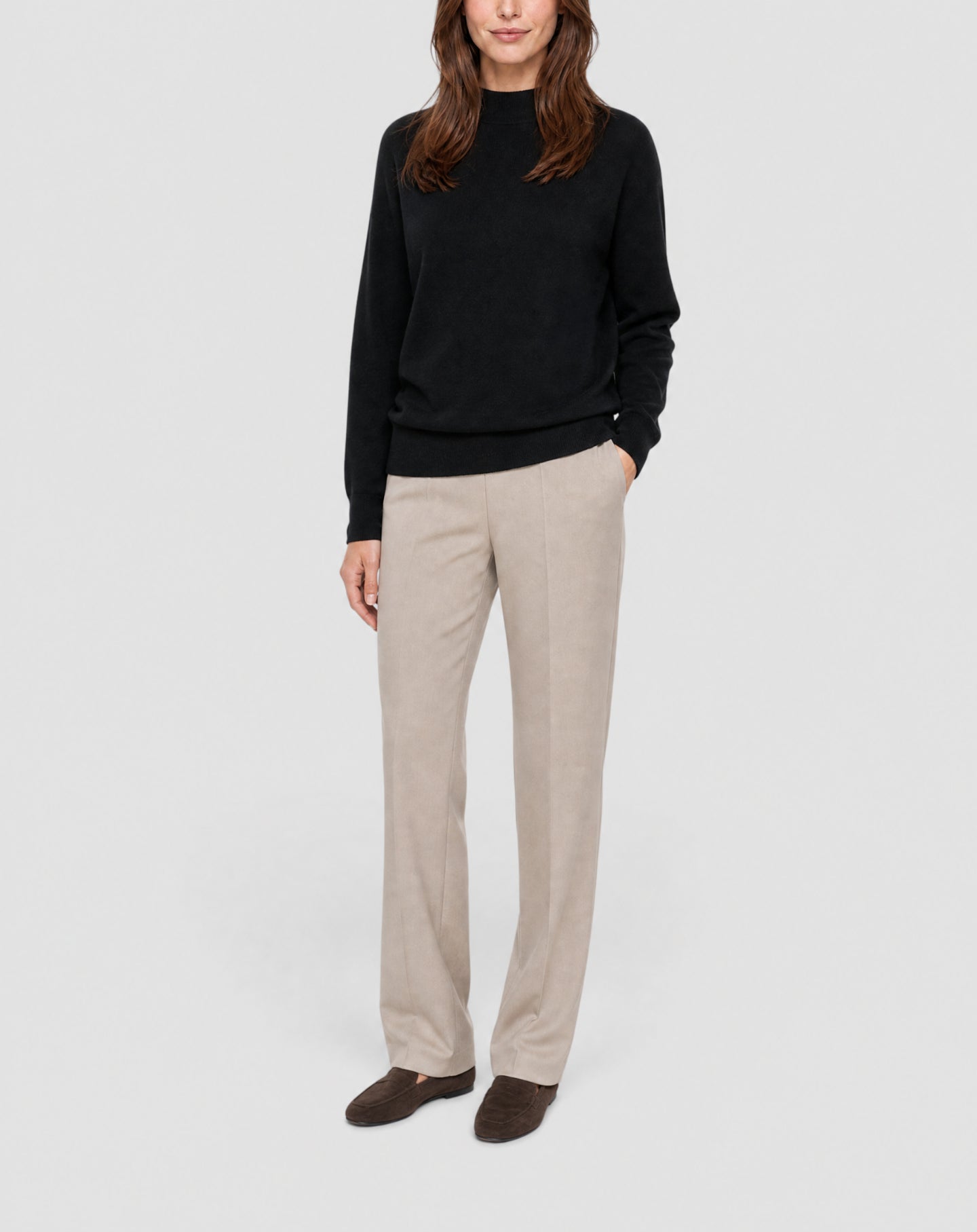 High-neck cashmere jumper - Black
