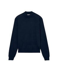 Pull col montant en cachemire -  Marine