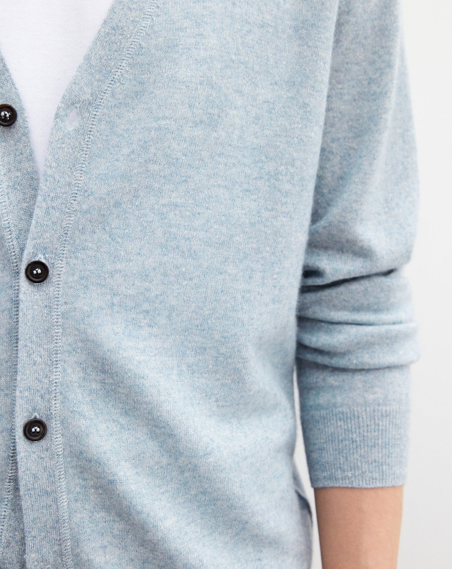 RECO130Gilet Cachemire/Lin - Denim