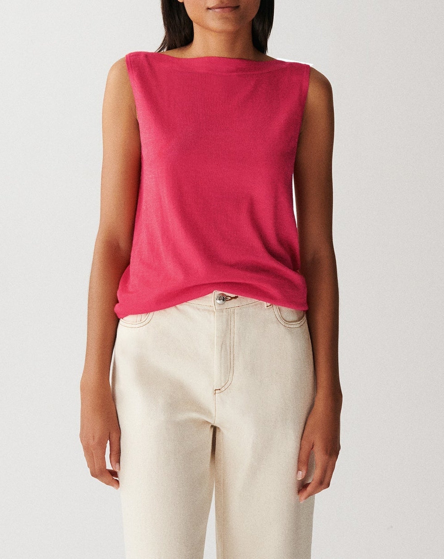 RECO70Débardeur Col Bateau - Rose Tamaris
