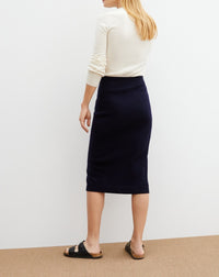 RECO120Jupe Jersey Boutons Devant - Marine