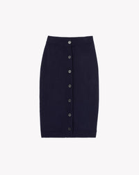 RECO120Jupe Jersey Boutons Devant - Marine