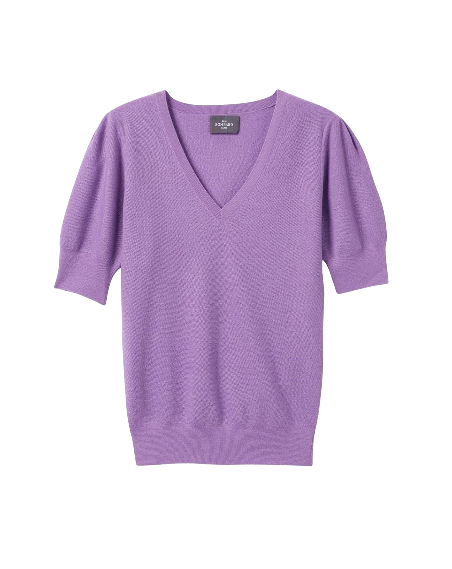 Ultra-fine V-neck jumper with balloon sleeves in cashmere - Artichaut
