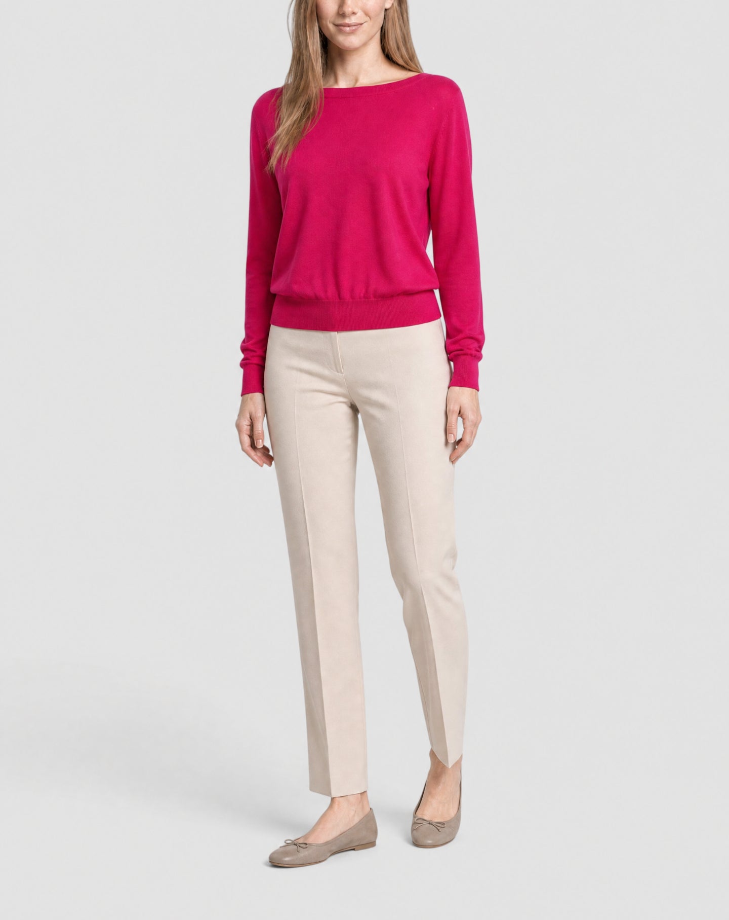 Pull col bateau ultrafin en cachemire -  Rose Tamaris
