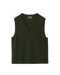 Loose-fitting, sleeveless V-neck cashmere jumper - Chasse