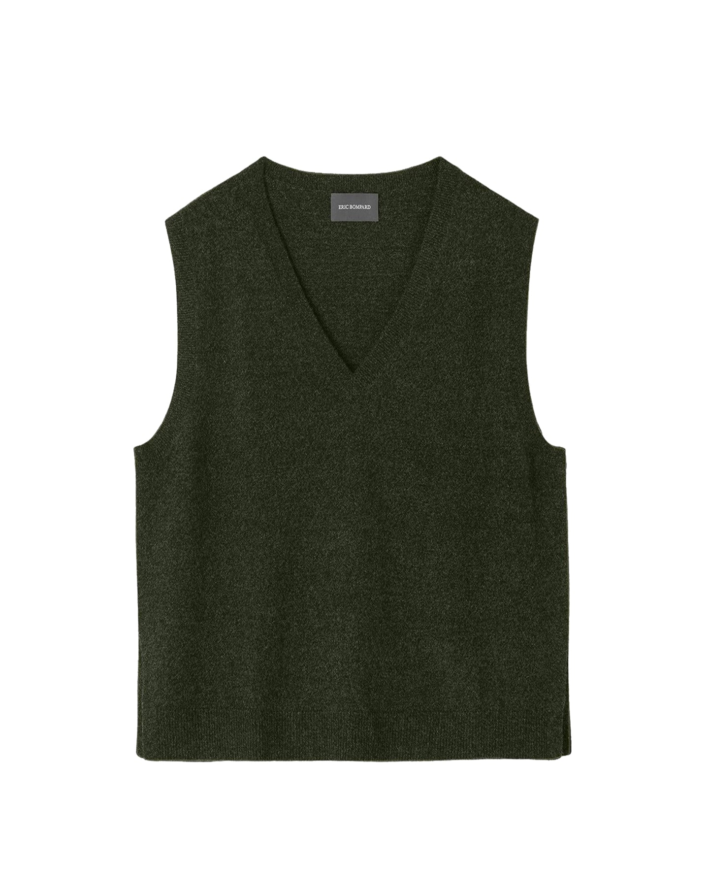 Loose-fitting, sleeveless V-neck cashmere jumper - Chasse