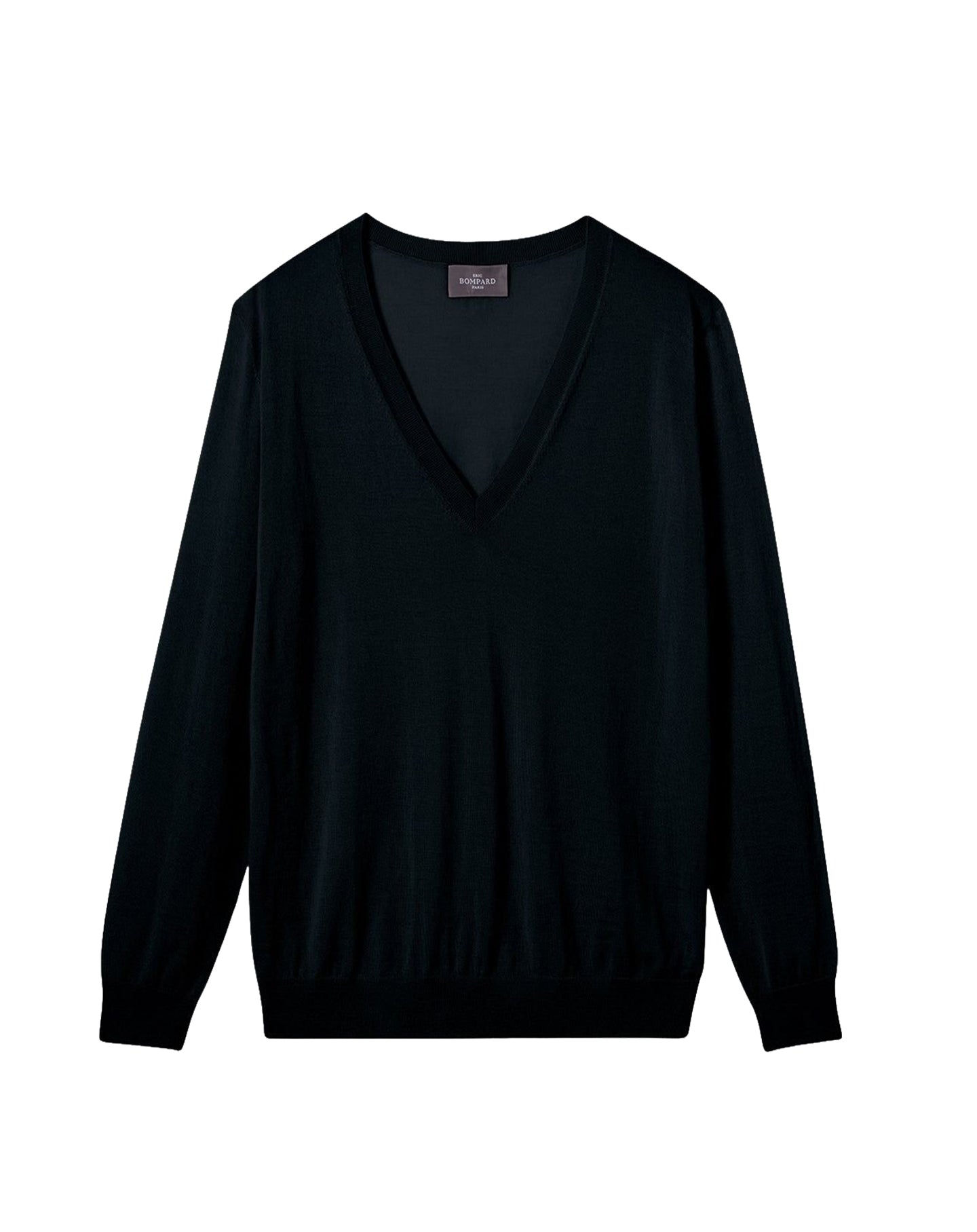 Ultra-fine, loose-fitting V-neck cashmere jumper - Black