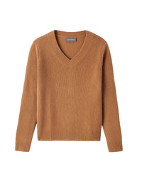 V-neck cashmere jumper - Vicuna