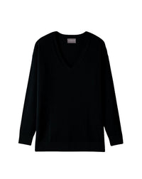 Loose-fitting V-neck cashmere jumper - Black