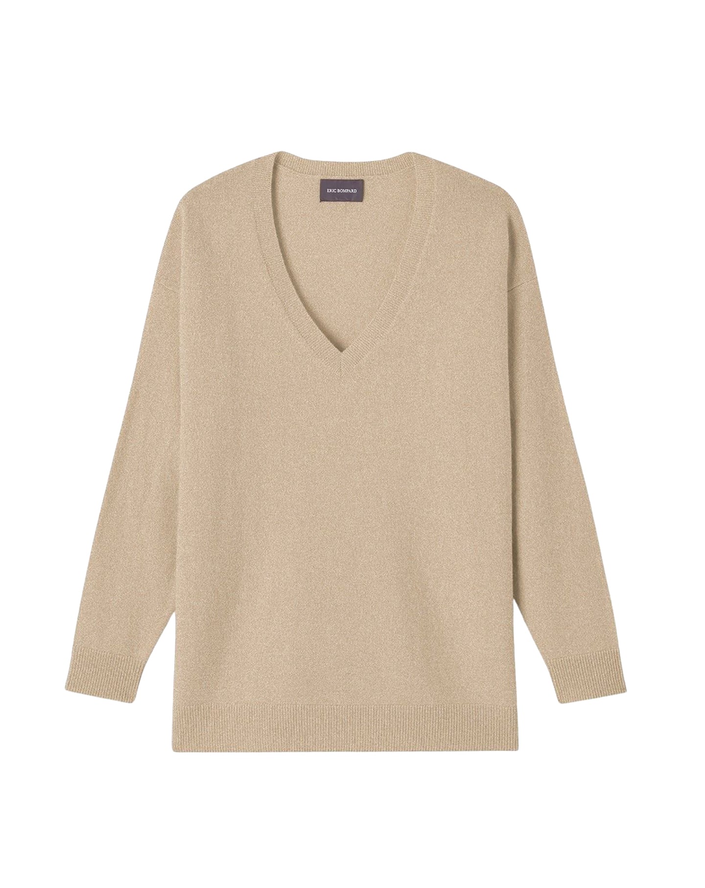 Loose-fitting V-neck cashmere jumper - Oat