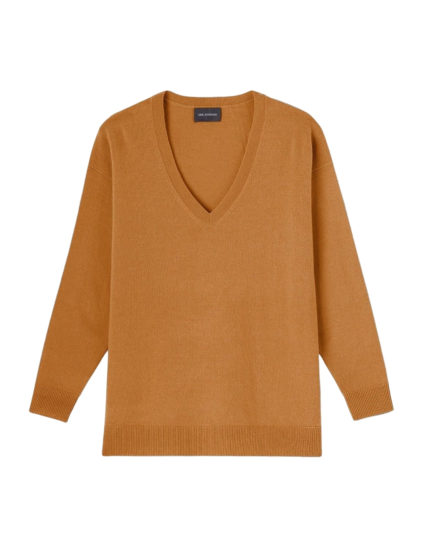 Loose-fitting V-neck cashmere jumper - Vicuna