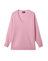 Loose-fitting V-neck cashmere jumper - Jelly Pink