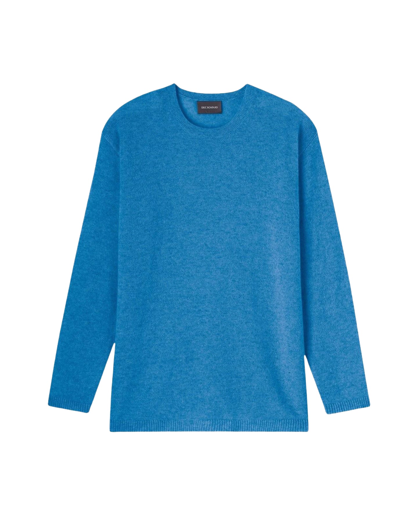 Pull col rond ample en cachemire -  Bleu Ecosse