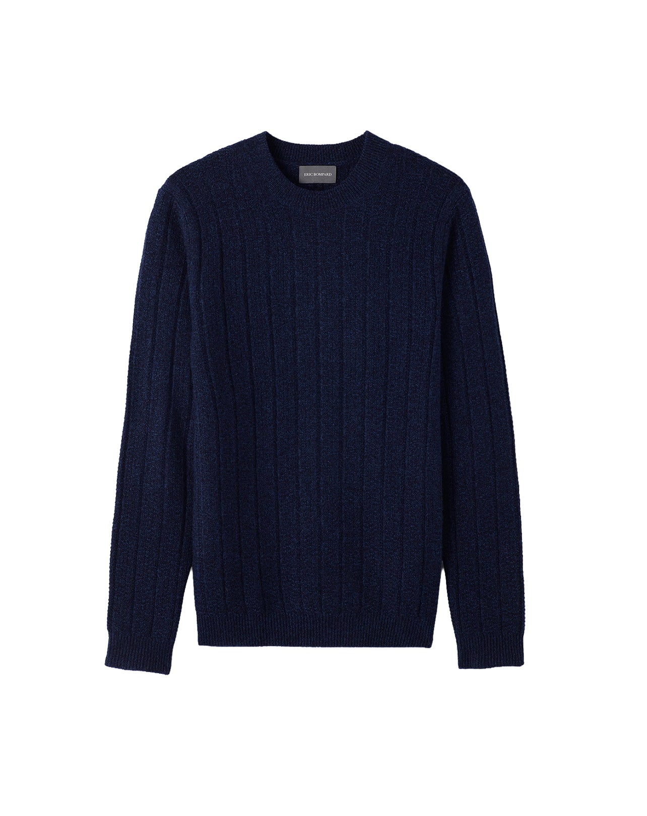 Textured, variegated cashmere crew-neck jumper - Midnight Blue & Navy