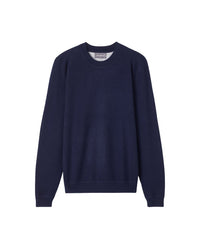Reversible round-neck cashmere jumper - Navy