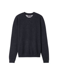Reversible round-neck cashmere jumper - Khol