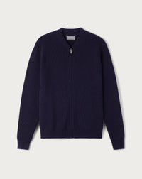 RECO185Blouson Zippé Côtes Perlées - Marine