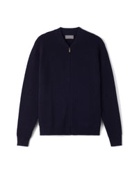 RECO185Blouson Zippé Côtes Perlées - Marine
