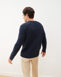 RECO155Ras De Cou Emmanchures Raglan Authentique - Bleu Nocturne Donegal