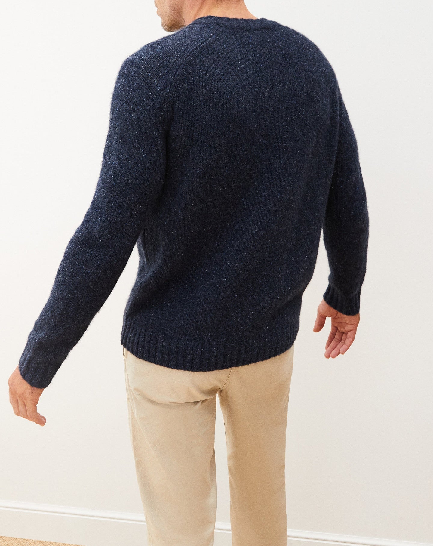 RECO155Ras De Cou Emmanchures Raglan Authentique - Bleu Nocturne Donegal
