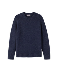 Cashmere round-neck jumper with raglan sleeves - Donegal Midnight Blue