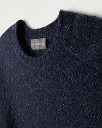 RECO155Ras De Cou Emmanchures Raglan Authentique - Bleu Nocturne Donegal