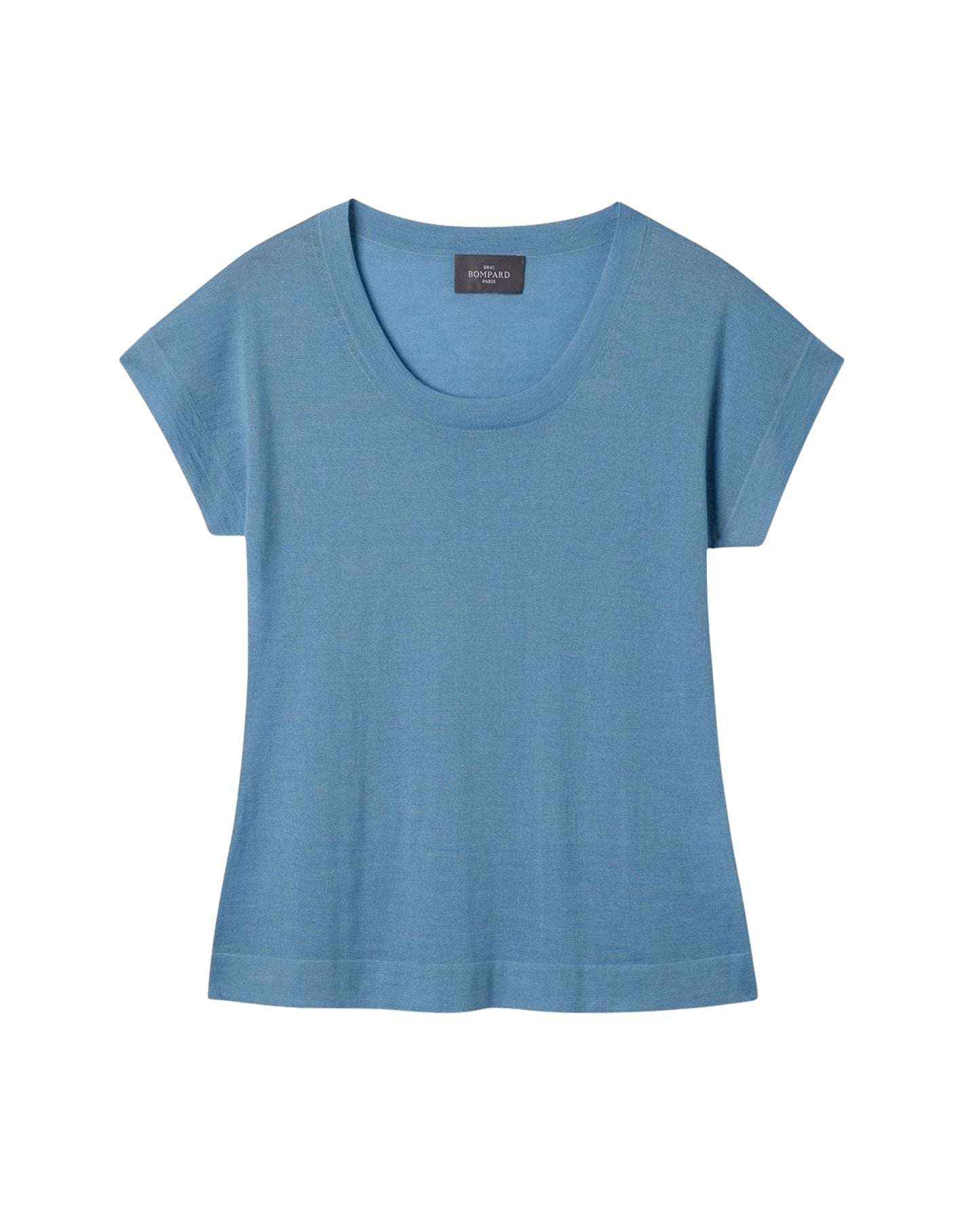T-shirt col rond en cachemire -  Bleu Glaz