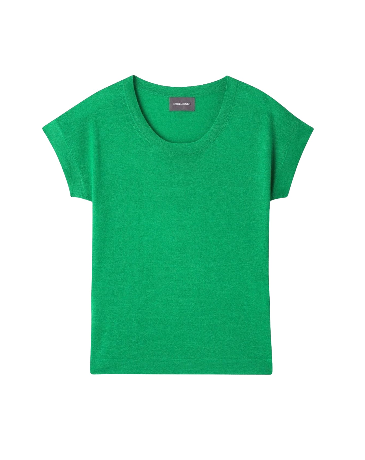 T-shirt col rond en cachemire -  Vert Mercure