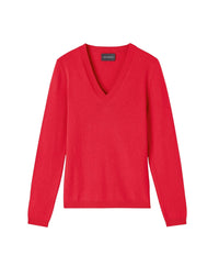 Fitted V-neck cashmere jumper - Candy Pop