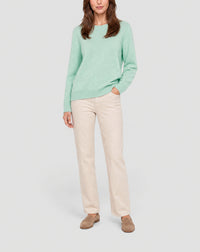 Pull col rond ample en cachemire -  Menthe Au Lait