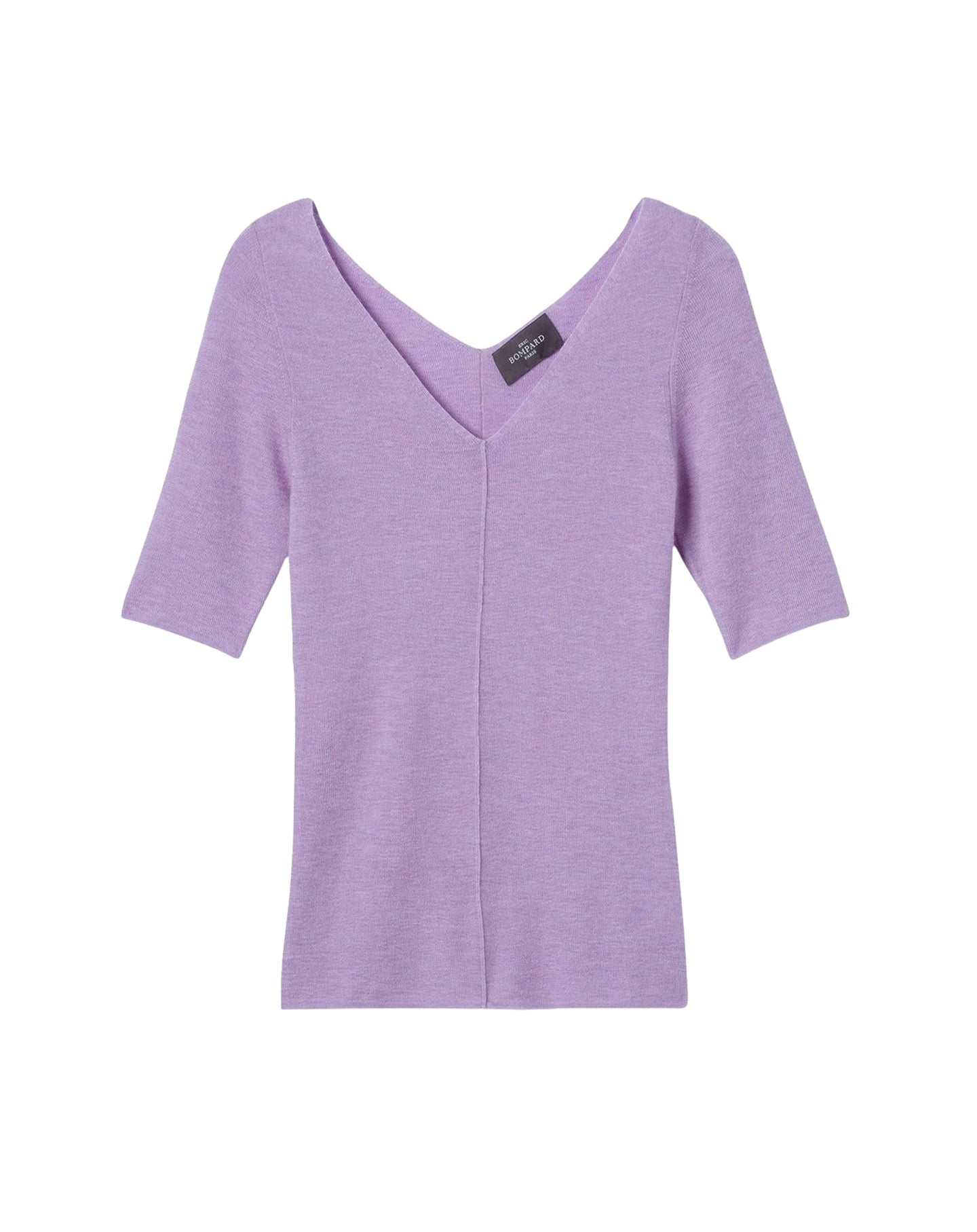 Ultra-fine short-sleeved V-neck cashmere jumper - Lilibeth
