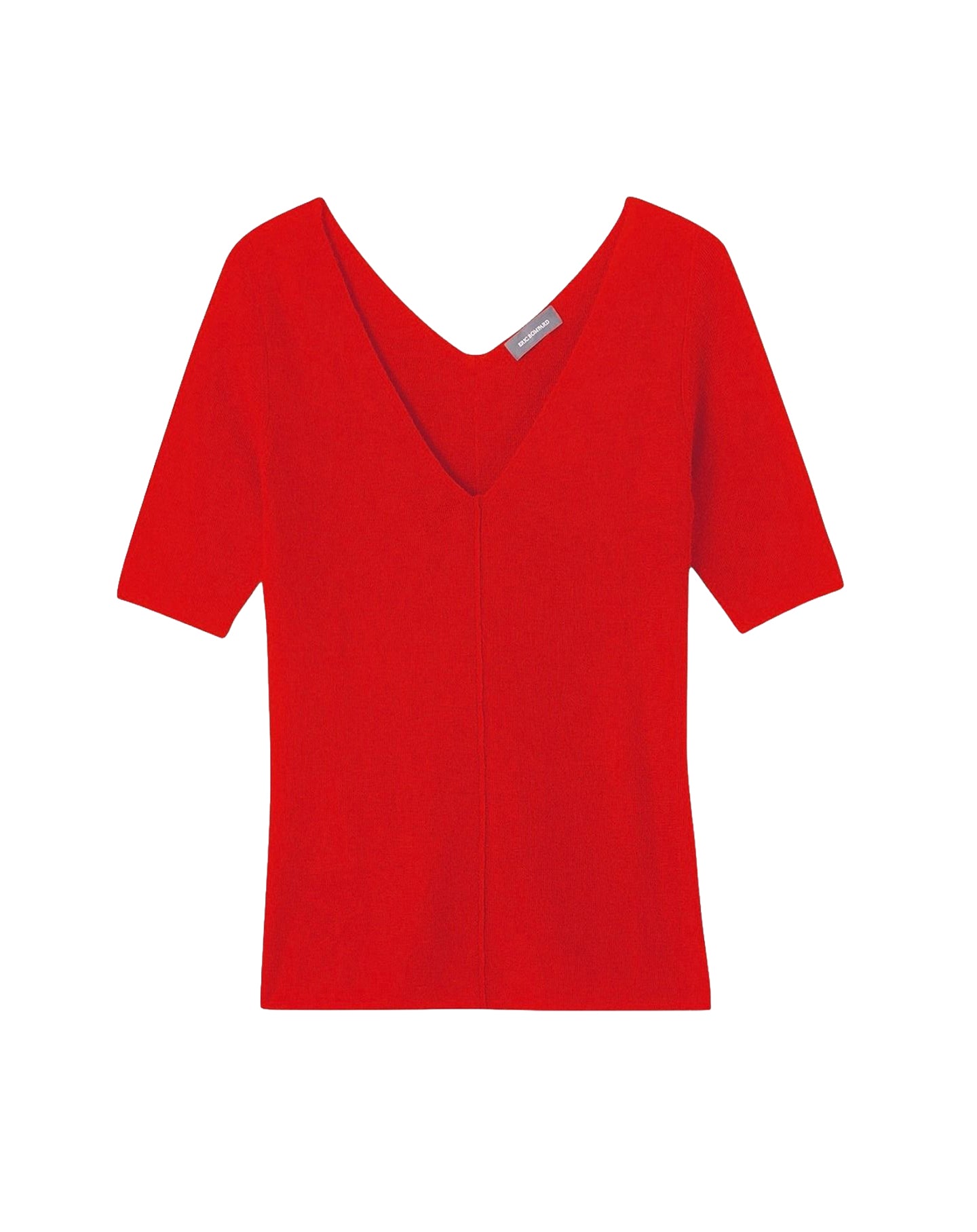 Ultra-fine short-sleeved V-neck cashmere jumper - Rouge Gorge